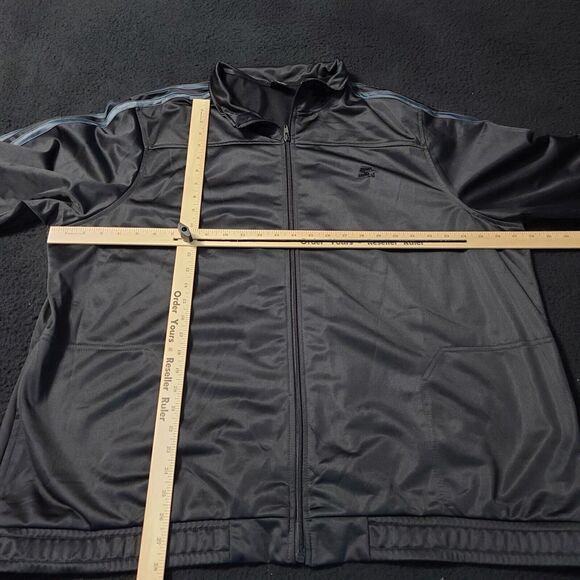 Starter Mens Jacket Black Size 3XL 100% Polyester Zip Windbreaker Long Sleeve - Picture 4 of 12